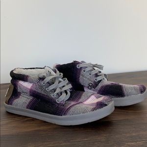 TOMS Plaid fur lined tennis shoes